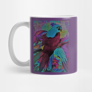 VIBRANT PARROT MACAW TROPICAL PALM EXOTIC BIRD ART DESIGN DECO POSTER PRINT Mug